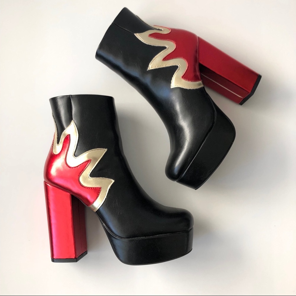 F21 Flame Platform Boots NWB